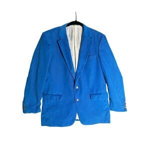 Vintage Retro Blue Corduroy Blazer Nautical Captain’s Jacket Men’s Size 42R